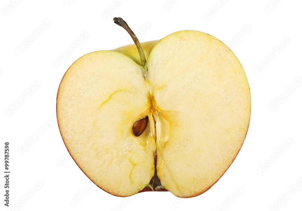 Half of red apple isolated on white background Half of red apple isolated on white background