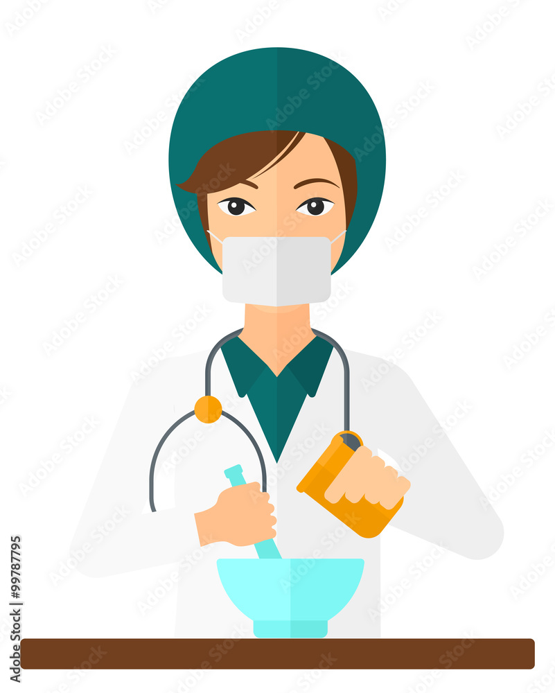 Obraz premium Pharmacist preparing medicine.