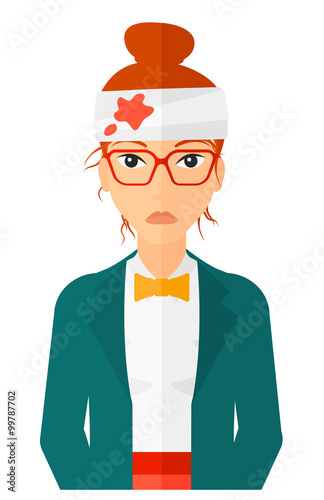 Woman with injured head.