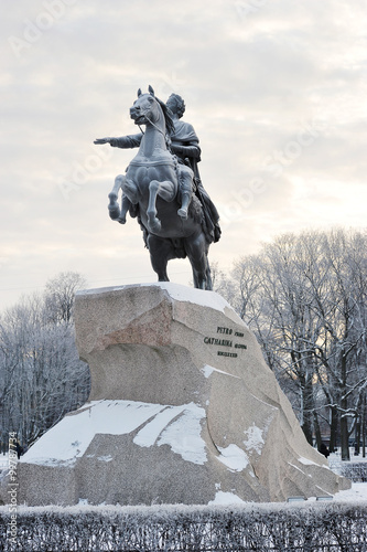 ST. PETERSBURG, RUSSIA - JANUARY 09, 2016: the monument to Peter