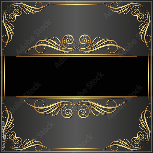 black background with antique ornament