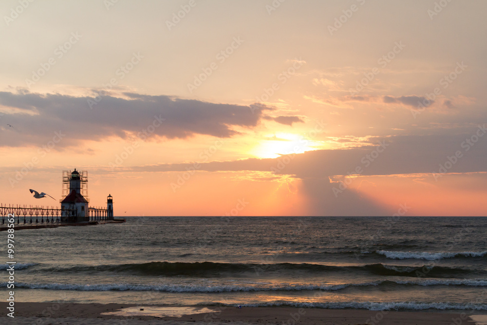 lake michigan sunset