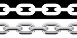 Seamless Tileable Steel Chain Isolated on White with Alpha/Selection Mask