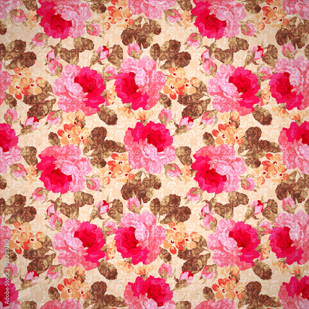 Pattern with pastel pink roses Pattern with pastel pink roses