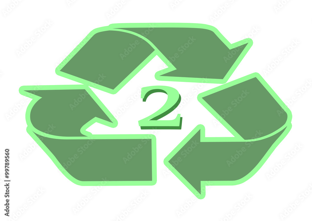 Obraz premium logo de recyclage vert sur fond blanc