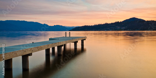 sunset on scenic mountain lake  © Chris Gardiner