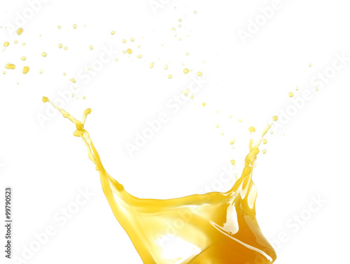 Splashing orange juice isolated on white