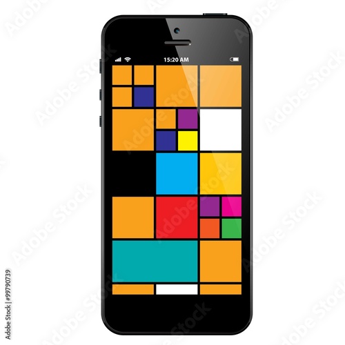 Realistic black smartphone