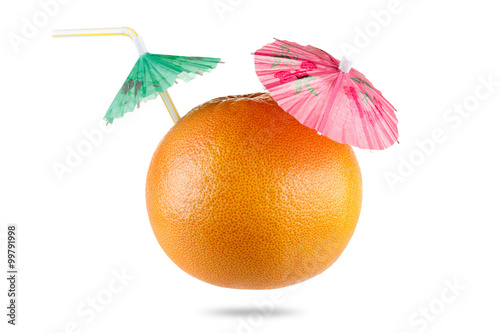 Grapefruit with drinking st...