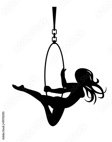 Trapeze artist silhouette