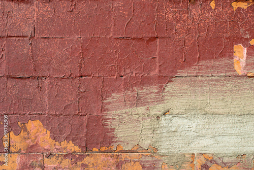 chipped paint on old concrete wall texture background