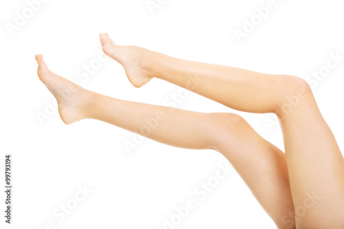 The legs of a young woman