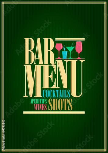 Restaurant or wine and cocktails bar menu design