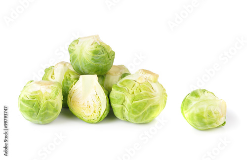 Brussel Sprouts on white background