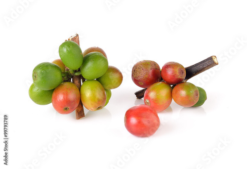 Coffee cherry isolate on white background