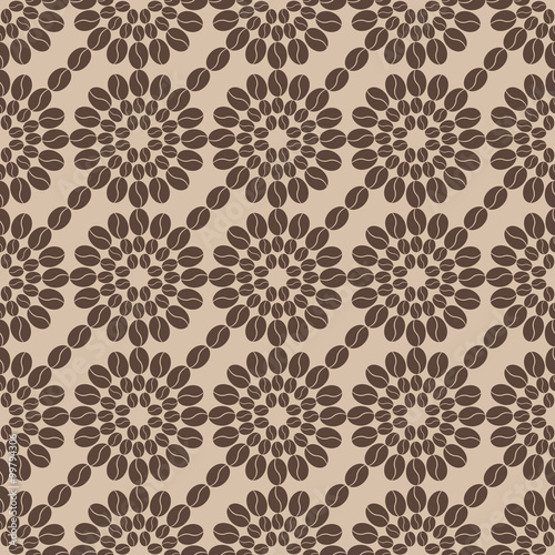 Coffee design seamless pattern 9. Decorative seamless coffee pattern. Illustration of coffee grains design