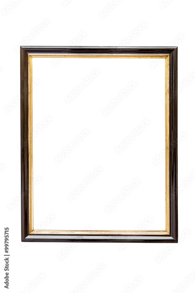 Dark wooden picture frame on white backround Dark wooden picture frame on white backround