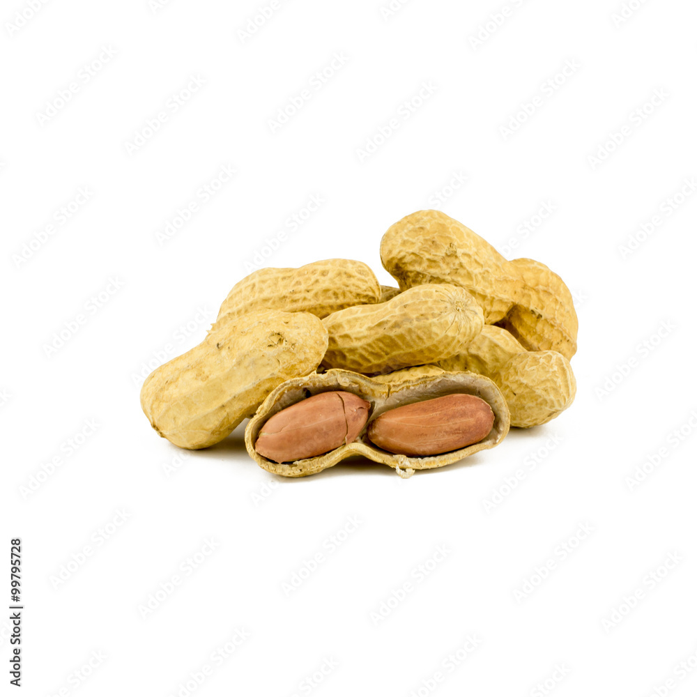 Dried peanuts in isolated on white Dried peanuts in isolated on white