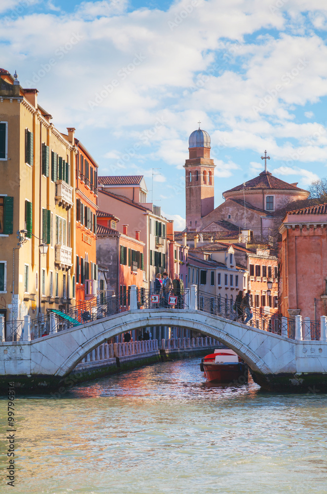 Overview of Grand Canal in Venice, Italy