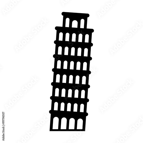 The Leaning Tower of Pisa in Italy flat icon for apps and websites