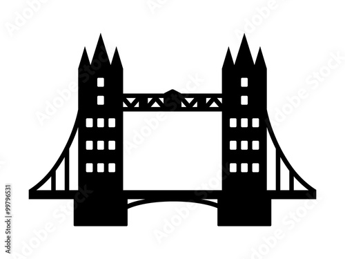 Tower Bridge landmark in London flat icon for apps and websites photo