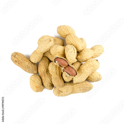 Dried peanuts in isolated on white