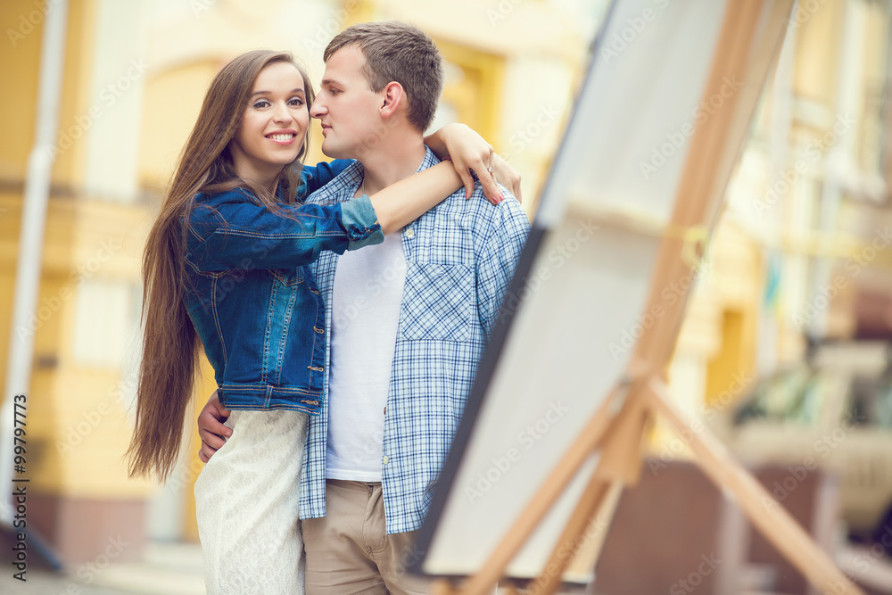 Young happy couple in love