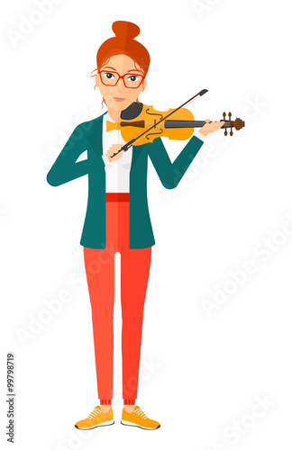 Woman playing violin.