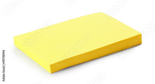 Yellow stick-notes, isolated on white background