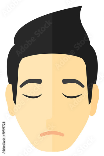 Grieving man with eyes closed.