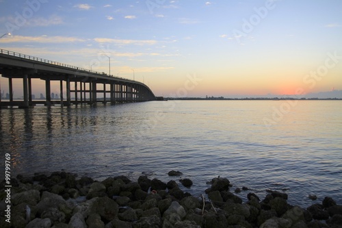 sunrise view of the rickenbacker causeway © Ana