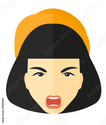 Screaming aggressive woman.