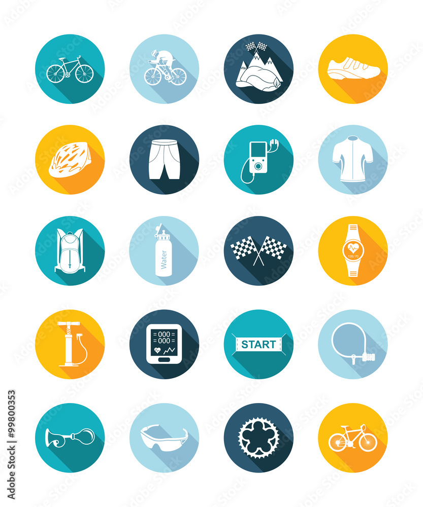 Vector Set Flat Square Icons Vector Set Flat Square Icons