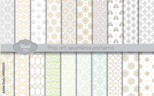 vector damask seamless pattern background. thai style seamless pattern, pattern swatches included for illustrator user, pattern swatches included in file, for your convenient use.