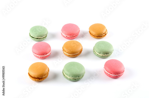 Colored french macarons
