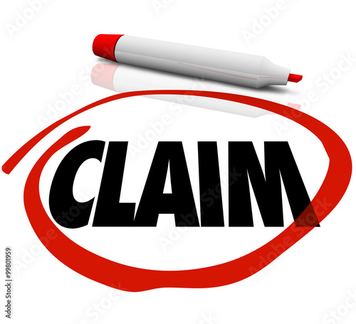 Claim Word Circled Red Marker Insurance Alleged Verify