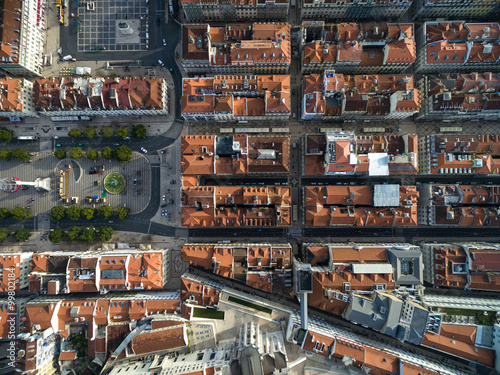 Top View of Baixa Chiado, Lisbon, Portugal photo