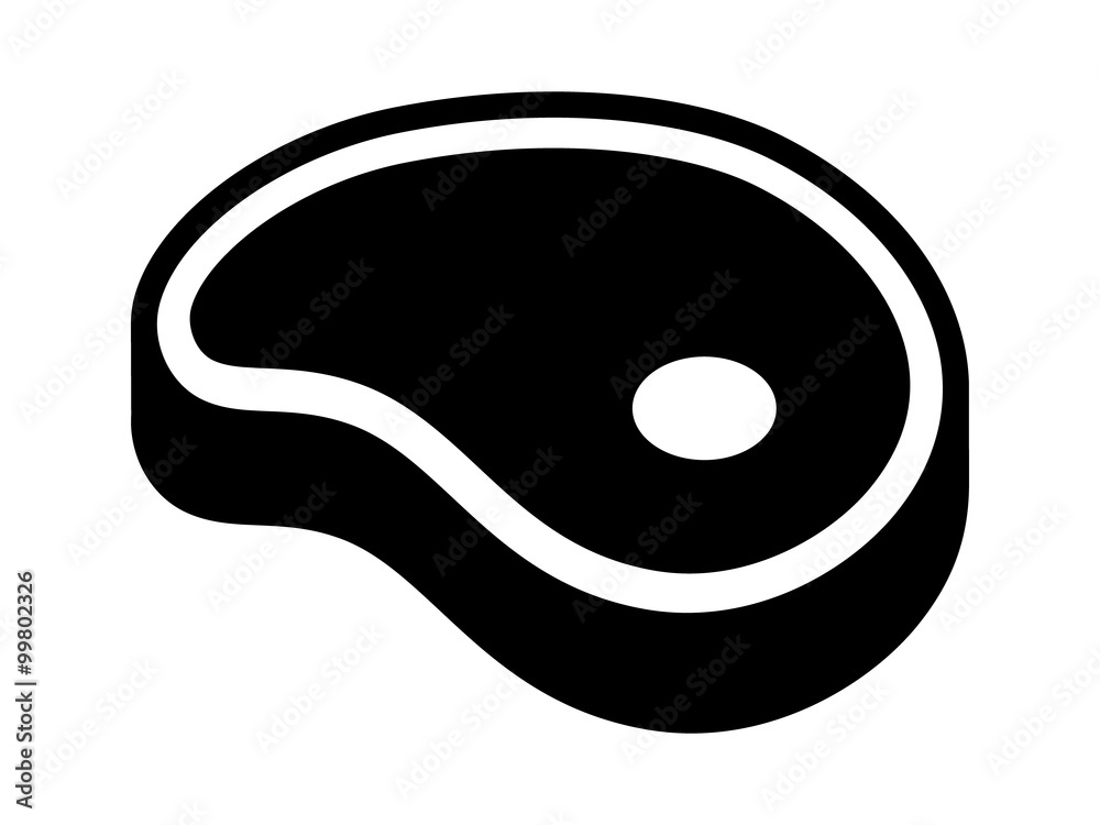 Round beef steak flat icon for food apps and websites Round beef steak flat icon for food apps and websites
