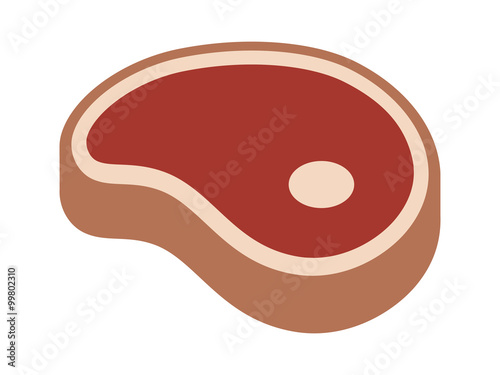 Round beef steak flat icon for food apps and websites