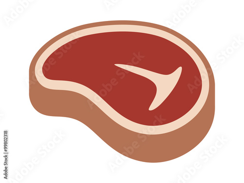 T-bone beef steak flat icon for food apps and websites