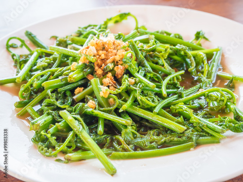 Vegetable freied with oyster sauce, Thai cuisine called Pak-Kood photo