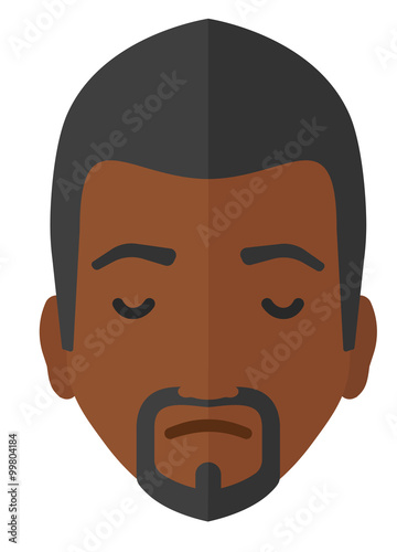 Grieving man with eyes closed.