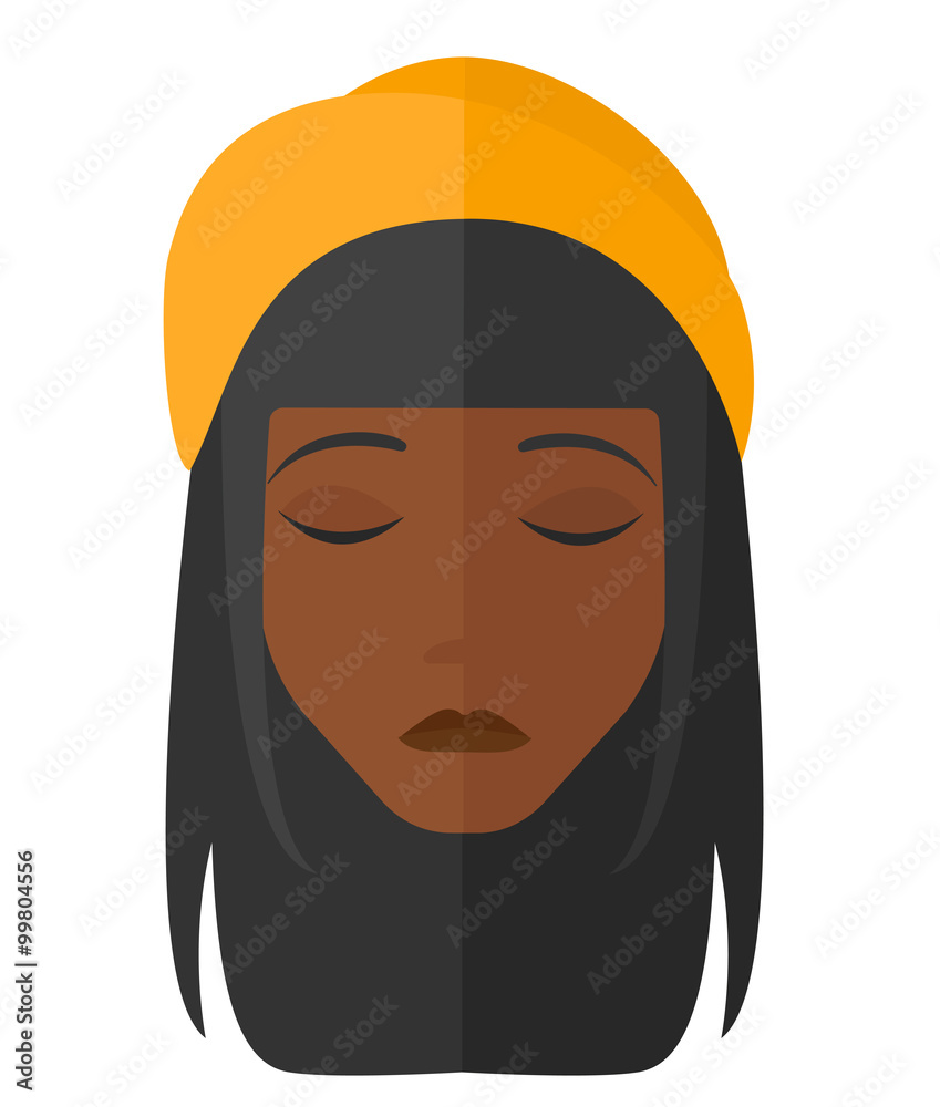 Grieving woman with eyes closed. Grieving woman with eyes closed.