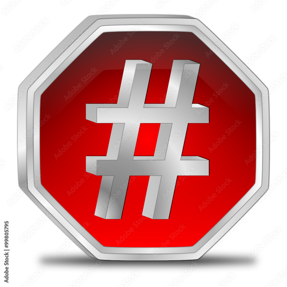 Obraz premium Hashtag Button