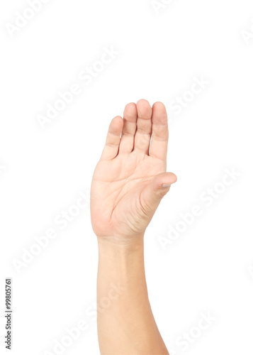 Hand isolated on white background with clipping path