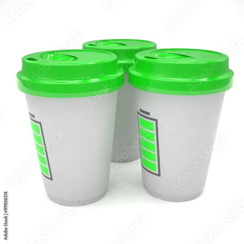 Three paper coffee cups