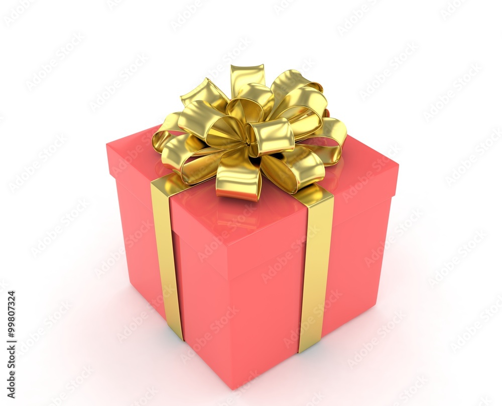 Obraz premium gift box with bows isolated on white