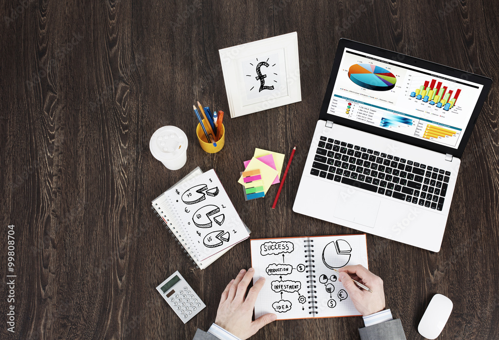 Obraz premium Business workplace with business stuff