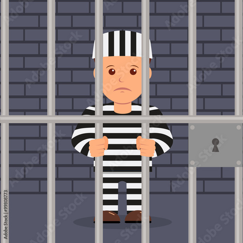 Male prisoner in cartoon style