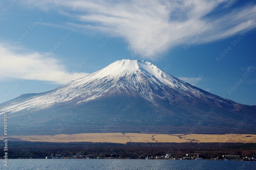 Mt.Fuji, view from the shore of Lake Yamanakako　富士山　山中湖からの眺望